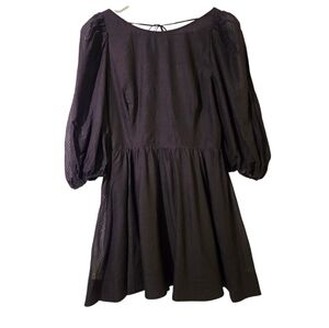 Bardot Katerina Black Puff Sleeve Mini Dress Size M / 6